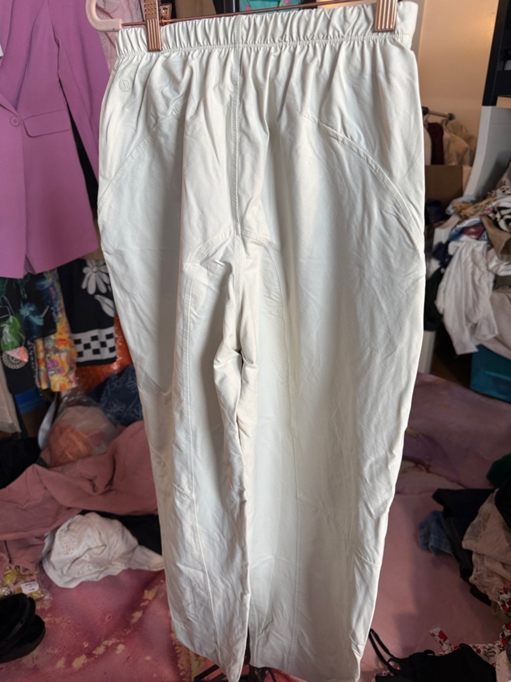 lululemon athletica Cream Elastic-Waist Track Pants - Picture 5 of 9